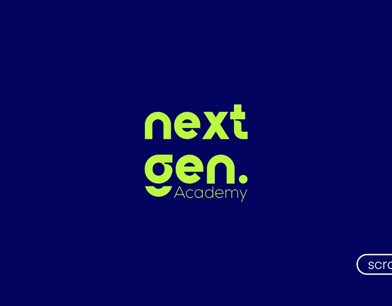 NextGen Academy logo in lime on royal blue