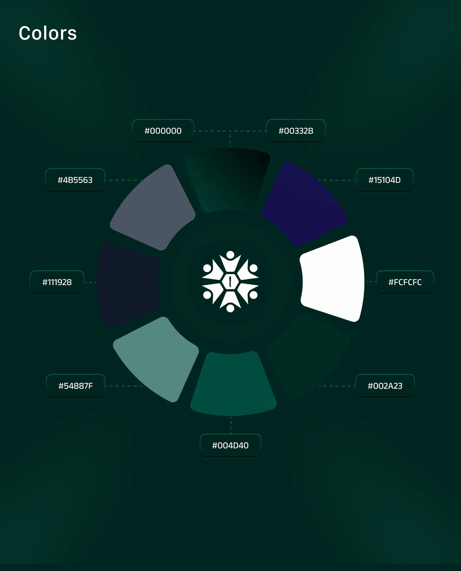 OneCitizen color palette wheel in greens and neutrals